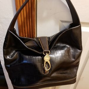 Dooney & Bourke Dark chocolate croc leather hobo